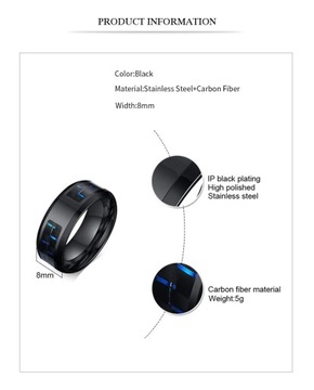 ЧЕРНОЕ КОЛЬЦО-ПЕЧАТКА ИЗ УГЛЕРОДНОГО ВОЛОКНА ДЕРЕВО ЖИЗНИ R20