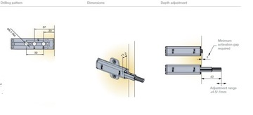 TITUS Push Latch Регулируемый бампер PUSH-OPEN