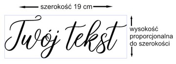Персонализированная наклейка с вашим текстом шириной 19 см.