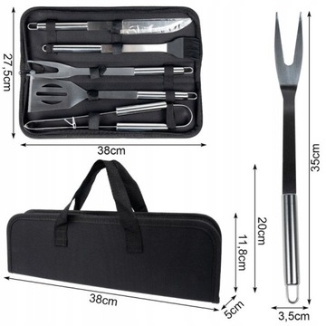 Набор столовых приборов для барбекю, набор аксессуаров для барбекю в футляре 6 в 1