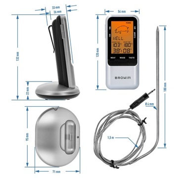 Беспроводной термометр для курильщиков -50 +300°C, жаркое в морозильной камере