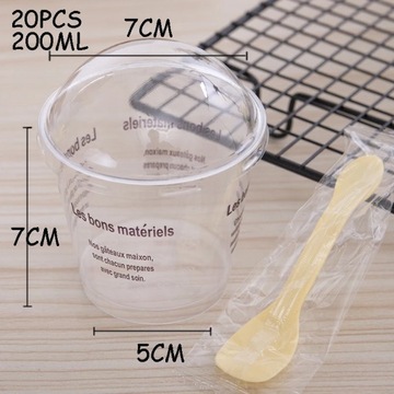 Food Grade Plastic Tiramisu Cup Pudding Cake Box Mousse Dessert Pastry Tran