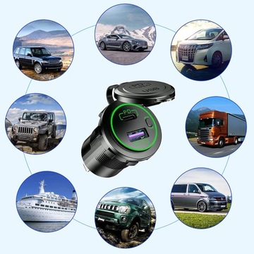 HNÍZDO NAKLÁDAČE AUTOMOBILNÍ RYCHLÉ NABÍJENÍ USB 3.0