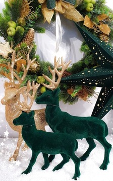 Звезда из флокированной бумаги, Зелёная, 60 см