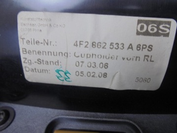 ЦЕНТРАЛЬНАЯ ТУННЕЛЬНАЯ ПАНЕЛЬ 4F2862533A AUDI A6 C6