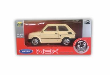 MALUCH FIAT 126 KREMOWY METALOWY MODEL 1:34 WELLY