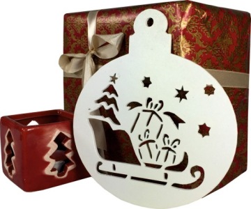 BOMBKA OZDOBNA SANIE ŚWIĘTA DEKOR PREZENT 30CM