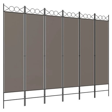 Parawan 6-panelowy, antracytowy, 240x200 cm, tkani