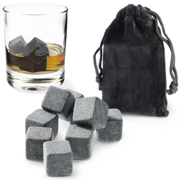 KAMIENIE KOSTKI DO DRINKÓW KAMIENNE WORKIEM