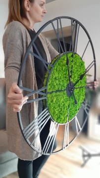 Часы в стиле ретро, ​​металл мох, 50 см