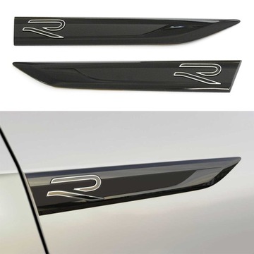 VW RLINE R LINE EMBLEMAT Emblematy na błotniki CZARNY POŁYSK GOLF MK 8 OEM
