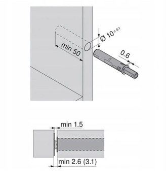BLUM 956.1004 TIP-ON для дверей короткий серый с магнитом