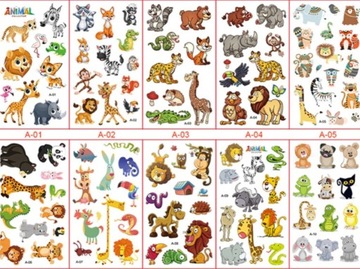 МОЮЩИЕСЯ ДЕТСКИЕ ТАТУ 10 ЛИСТОВ разные дизайны