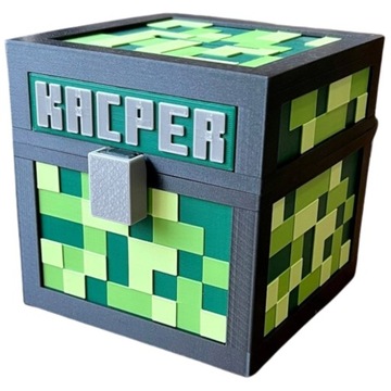 UNIKALNY PREZENT SKARBONKA MINECRAFT Z IMIENIEM RÓŻNE KOLORY POJEMNIK