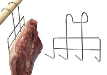 B2 hak do boczku szeroki poczwórny INOX 2sztuki