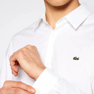 Lacoste Biała Koszula Slim Fit - 44 (XXL)