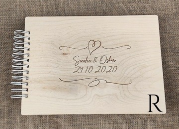 Свадебный альбом MDK с гравировкой на дереве А4, 30 листов, подарок