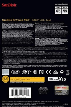 Sandisk Extreme Pro 512 ГБ SDXC-Speicherkarte MIT