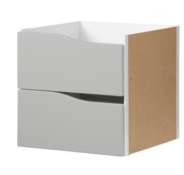 IKEA KALLAX Wkład z 2 szufladami szary 33x33 cm