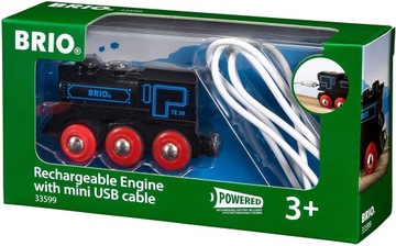 BRIO CZARNA LOKOMOTYWA Z MINIUSB WORLD