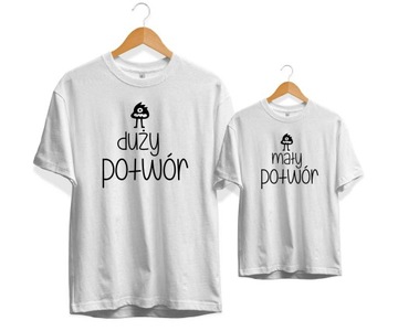 Koszulki dla Taty i Syna, Koszulki Duży Potwór i Mały Potwór, Tata i Syn