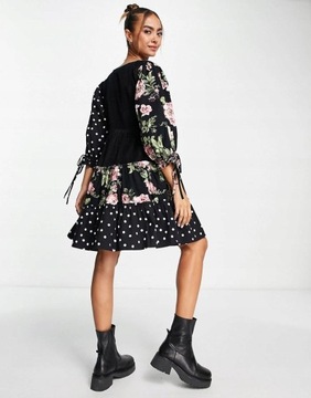 Asos Design NH2 szc MINI SUKIENKA ŁĄCZENIE PRINT S