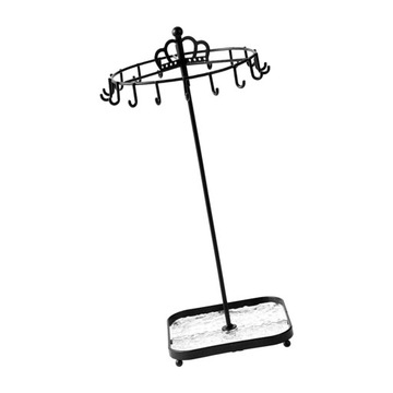 Поворотная подставка для ювелирных изделий. Железная подставка для браслета. Черные украшения.