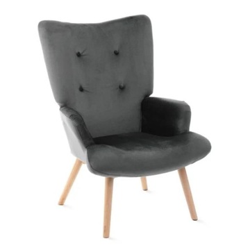 Fotel uszak wygodny MOSS welurowy 70x95 cm HOMLA