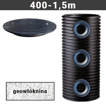 Дренажный колодец 400 1,5 м + 3 отверстия и затворы