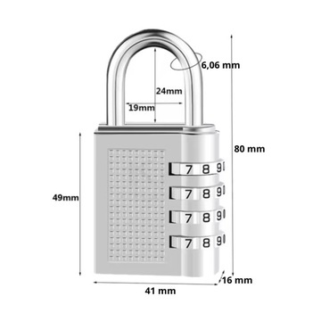 НАВЕСНОЙ ЗАМОК ДЛЯ ЧЕМОДАНА ДЛЯ ТРЕНАЖЕРНЫХ ЗАЛОВ КОМБИНАЦИЯ ВАРИАЦИОННОГО КОДА 4 ЦИФРЫ