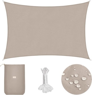Sekey Żagiel przeciwsłoneczny 3x4 m beżowy taupe