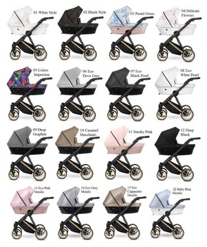 Ivento Premium Kunert 1в1 глубокая коляска GONDOLA 22 Baby Blue Metalic