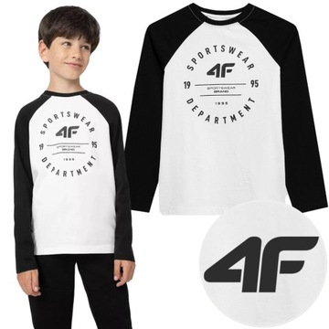 KOSZULKA 4F JUNIOR T-SHIRT LONGSLEEVE BAWEŁNIANY