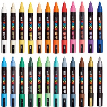 Marker Posca PC-5M z farbą plakatową zestaw 24 szt