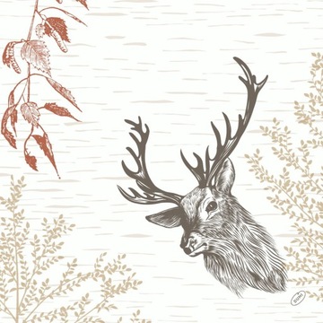 SERWETKI FLIZELINOWE Wigilijne Wigilia DUNI 40x40 WOOD-DEER 60 szt.