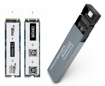 Obudowa dysk SSD NVME/SATA PCIe M.2 USB-C M2 Gen2