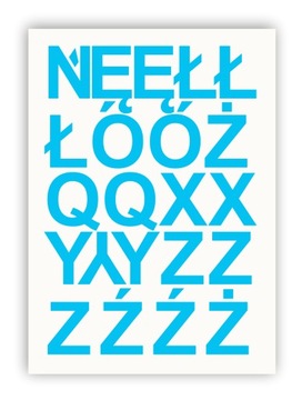 Голубой Алфавит и цифры 50мм самоклеящаяся