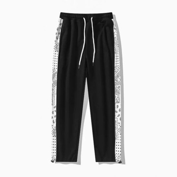 Autumn Winter Men Pants Cashew Print Patchwork Rel