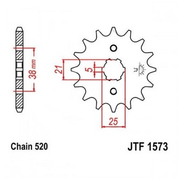 ZĘBATKA PRZÓD 14Z 520 YAMAHA XV 125 VIRAGO