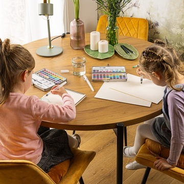 Акварельные краски Набор акварельных кубиков из 50 красок + кисти — 54в1