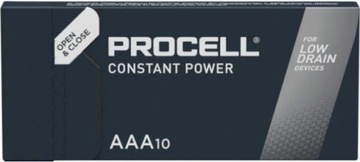 10x Bateria Alkaliczna Duracell Procell CONSTANT Power AAA LR3 R3