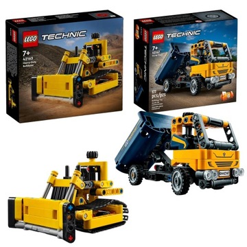 LEGO Technic Wywrotka 42147 I 42163 Buldożer Spychacz do Zabawy w Budowe