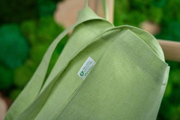 Зеленая сумка из переработанного хлопка 38х42 см, 145 г.