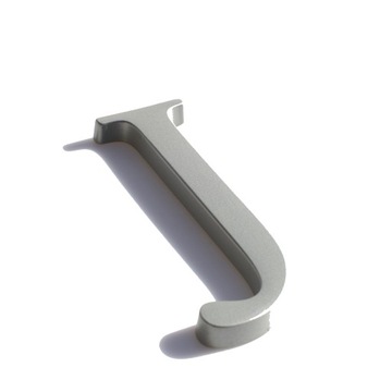 NUMER NA DOM CYFRA LITERA J SREBRO SATYNA 10,5CM