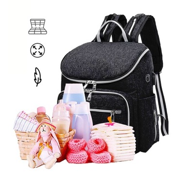 СУМКА ДЛЯ КОЛЯСКИ, РЮКЗАК ДЛЯ МАТЕРИ, ТЕРМООРГАНИЗАТОР НА МОЛНИИ, КАРМАНЫ USB