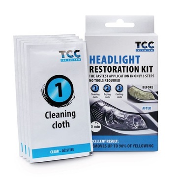 TCC ZESTAW DO REGENERACJI REFLEKTORÓW USUWA ZMATOWIENIA ZŻÓŁKNIĘCIA LAMP