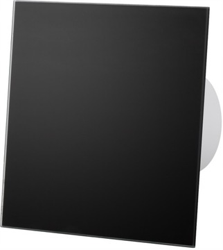 WENTYLATOR SZKLANY CZARNY MAT TIMER HIGROSTAT Fi 125