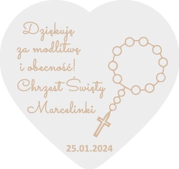 Magnes na lodówkę chrzest podziękowanie dla gości