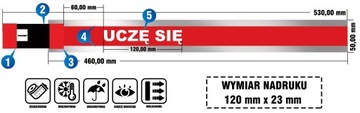 Светоотражающая лента на резинке Я ​​УЧУСЬ, красная