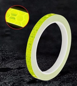 ЛЕНТА СВЕТООТРАЖАЮЩАЯ САМОКЛЕЯЩАЯСЯ ПРЕДУПРЕЖДАЮЩАЯ ДЛЯ ВЕЛОСИПЕДОВ, СКУТЕРА, ЖЕЛТАЯ, 8М